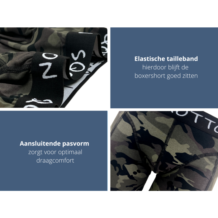 Boxershort - SQOTTON® - Camouflage - Kaki