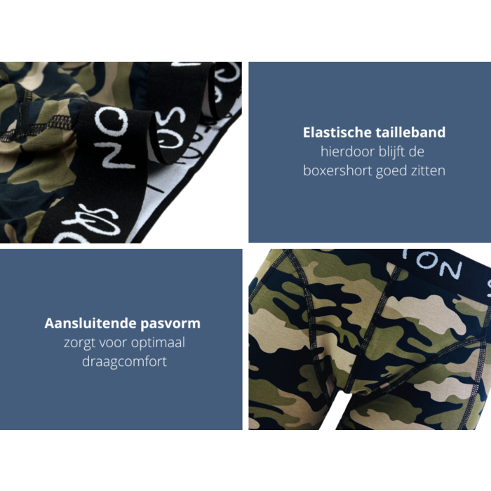 Boxershort - SQOTTON® - Camouflage - Groen