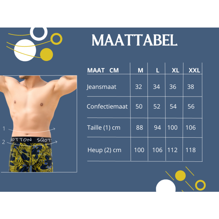 Boxershort - SQOTTON® - Jungle - Geel/Zwart