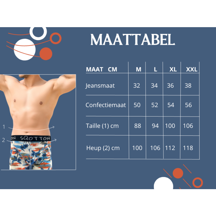 Boxershort - SQOTTON® - Tropical - Ecru