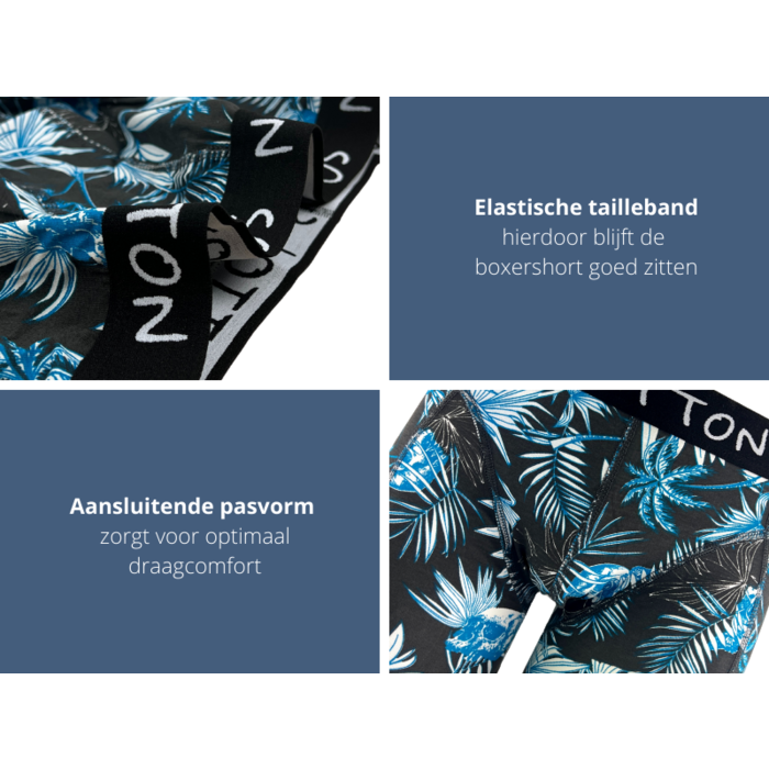 Boxershort - SQOTTON® - Jungle - Antraciet