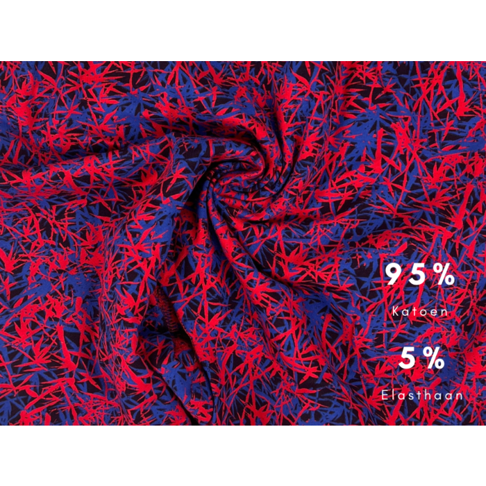 Boxershort - SQOTTON® - Criss Cross - Rood/Blauw