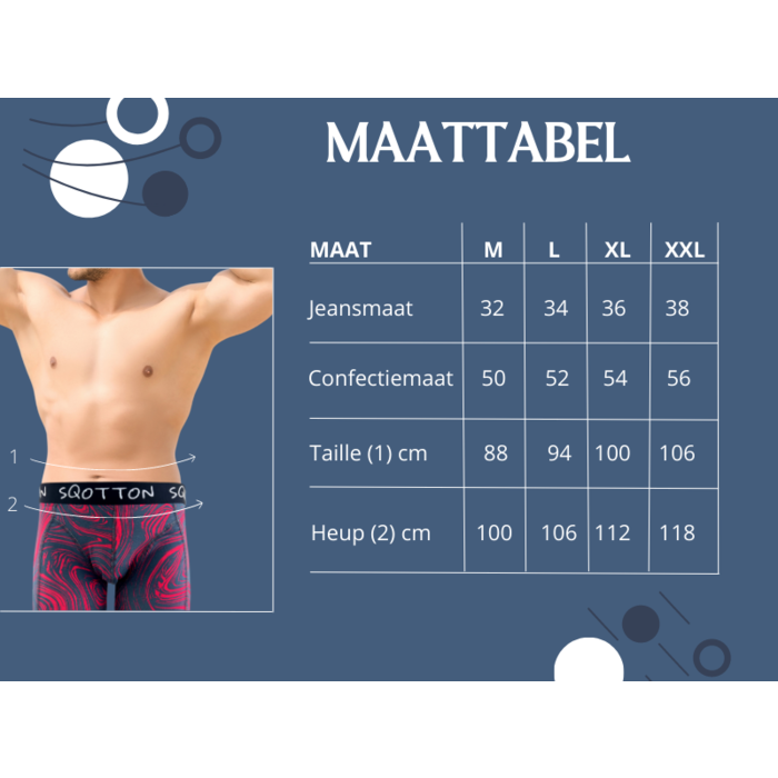 Boxershort - SQOTTON® - Golvend - Antraciet/Rood