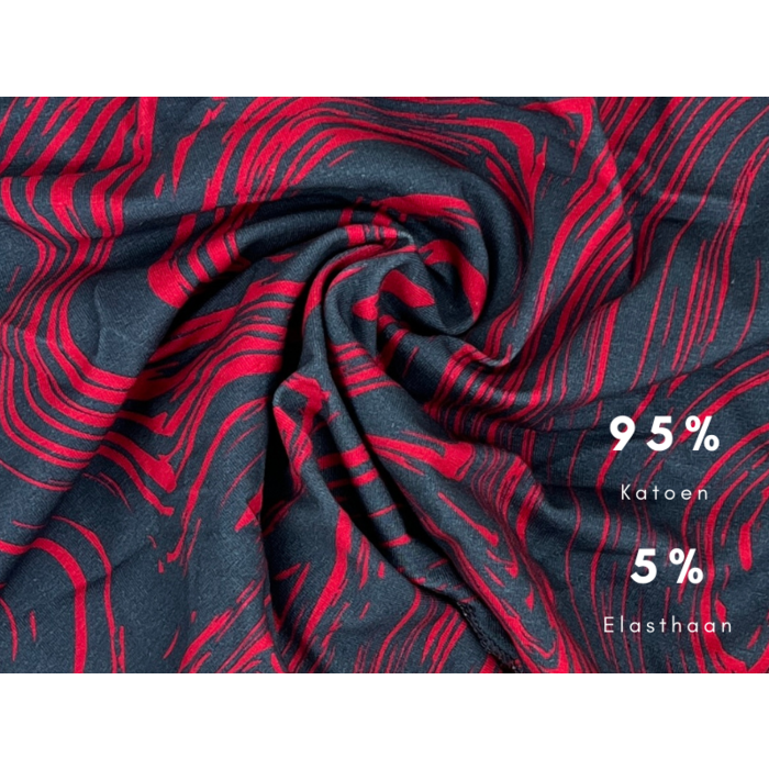 Boxershort - SQOTTON® - Golvend - Antraciet/Rood