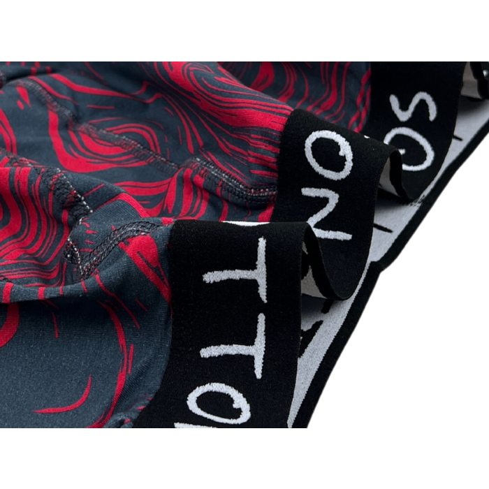 Boxershort - SQOTTON® - Golvend - Antraciet/Rood