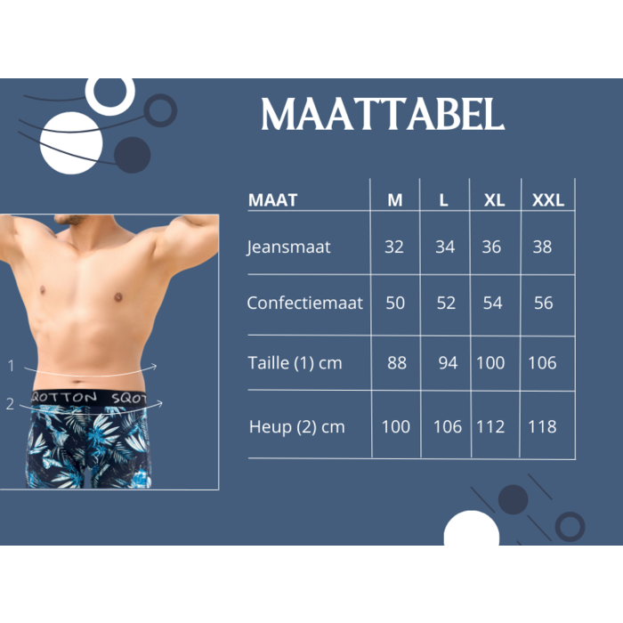 Boxershort - SQOTTON® - Jungle - Marineblauw