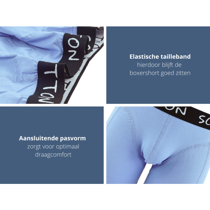 Boxershort - SQOTTON® - Basic - Retro Blauw