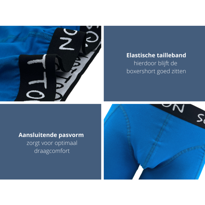 Boxershort - SQOTTON® - Basic - Aqua Blauw