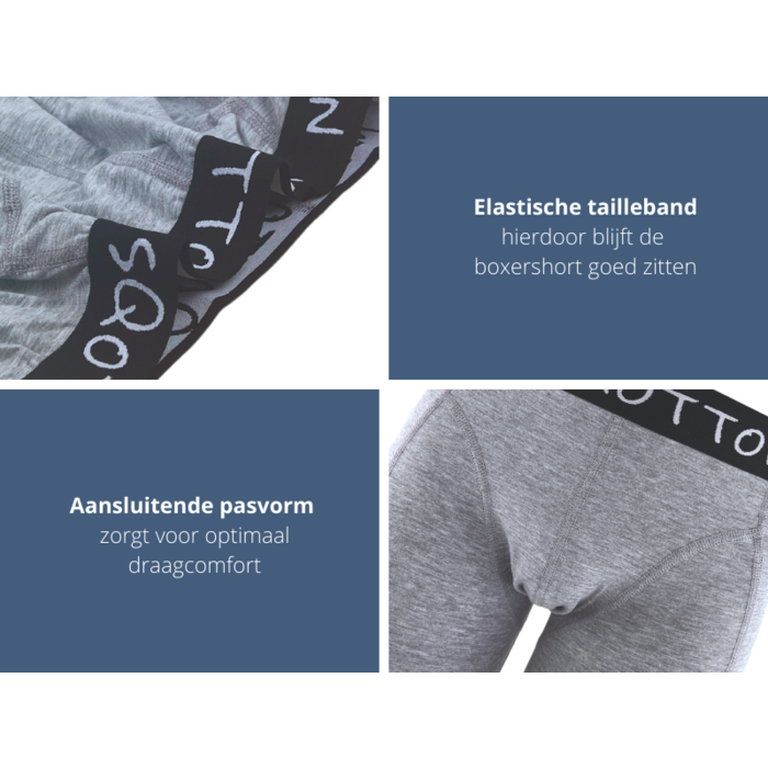 Boxershort - SQOTTON® - Basic - Grijs
