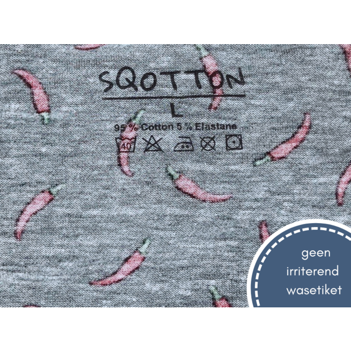 Boxershort - SQOTTON® - Chili Peppers - Zwart