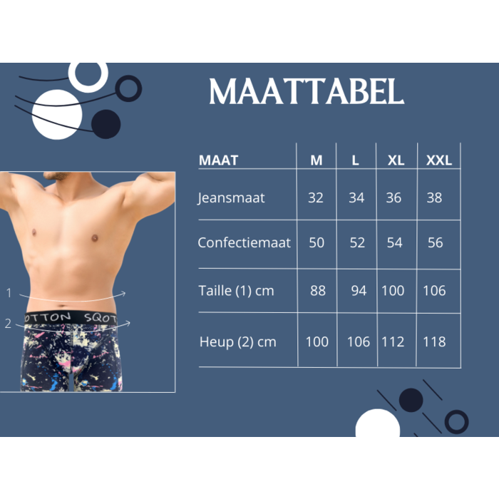 Heren boxershorts SQOTTON® 6 stuks Spetters/Jungle
