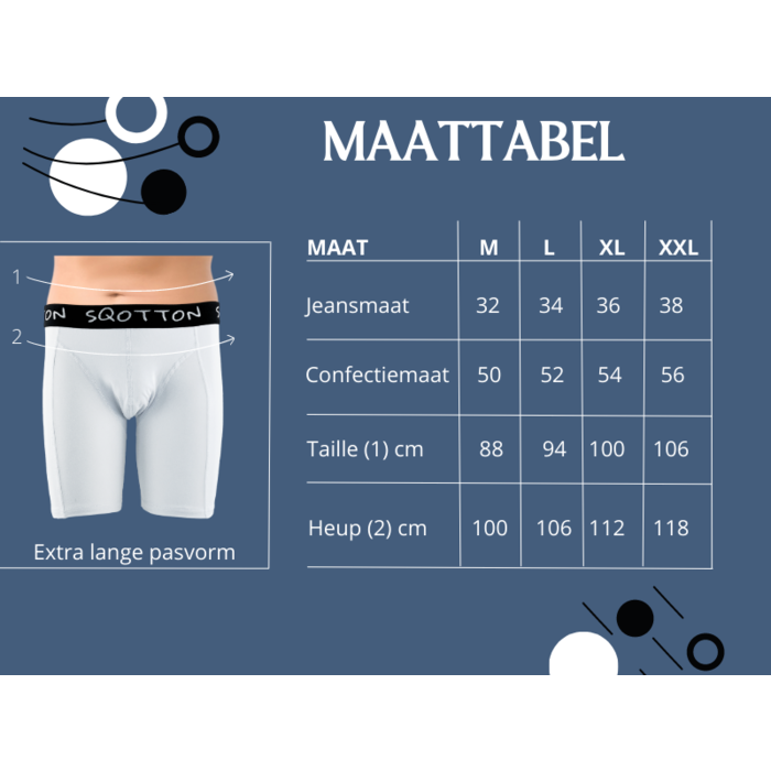 Heren boxershort SQOTTON® Lange Pijp Wit