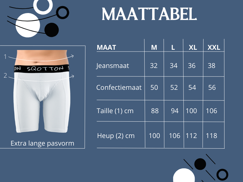 Heren boxershort SQOTTON® Lange Pijp Wit