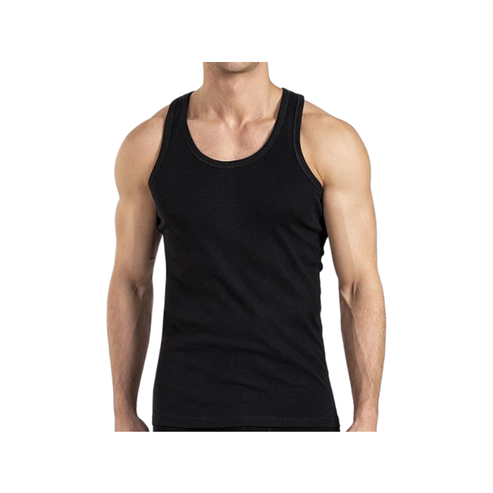 9 stuks Onderhemd 100% Katoen Zwart