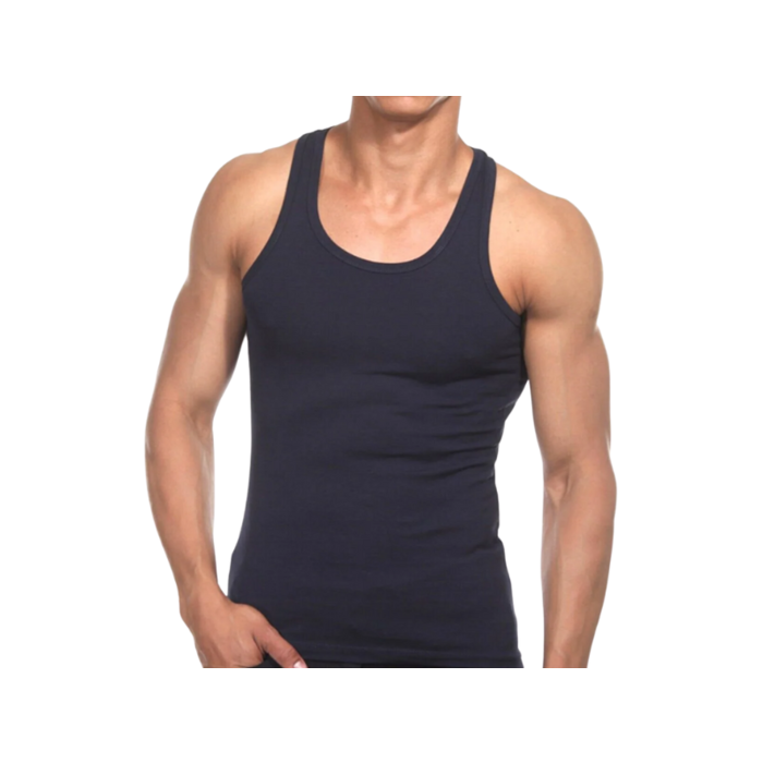 Halterhemd 100% katoen Zwart