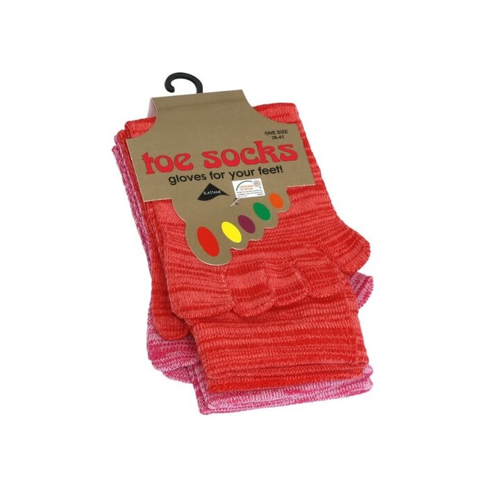 2 paar Teensokken Roze/Rood