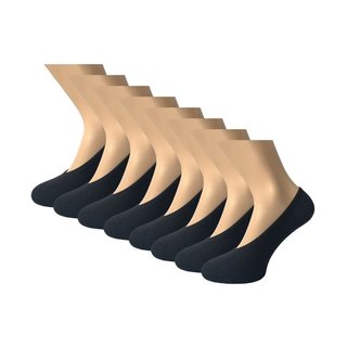 8 paar Footies platte naad zwart