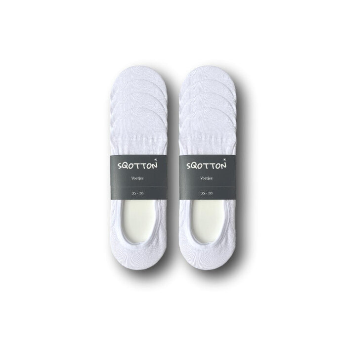 8 paar Footies platte naad wit