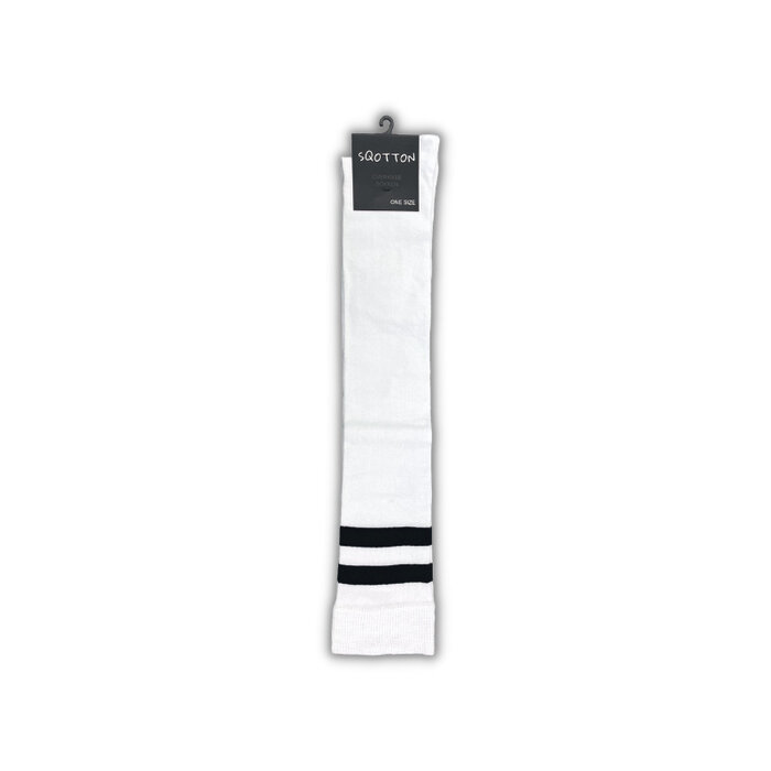 Overknee kousen wit-zwart gestreept