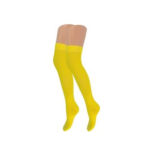 Overknee kousen geel