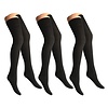 3 paar Dames panty/overknees 70 denier zwart