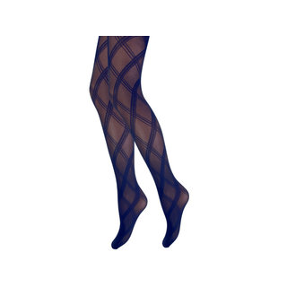 Panty ruit motief 15 Den marineblauw