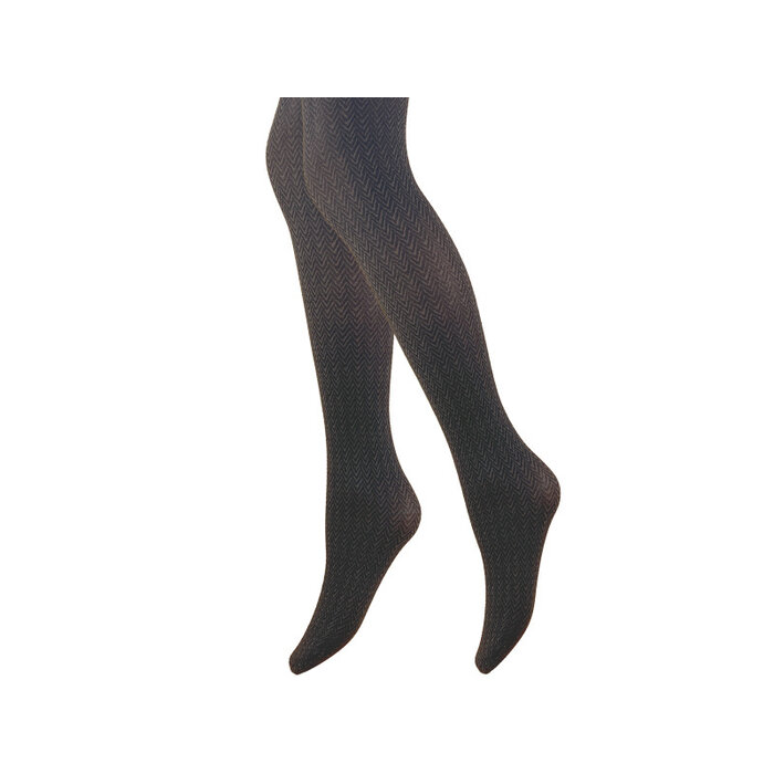 Panty zigzag motief 60 Den zwart/mokka