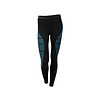 Thermo sportlegging seamless guick dry zwart-turquoise