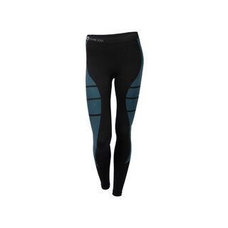 Thermo sportlegging seamless guick dry zwart-turquoise