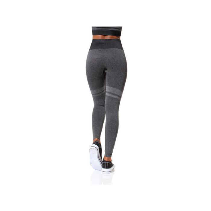 Dames sportlegging hoge taille zwart melange