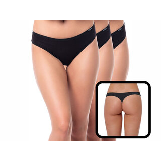 3 stuks Dames strings basic zwart