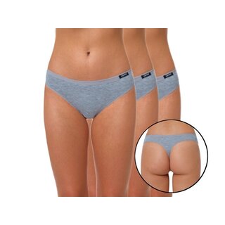 3 stuks Dames strings basic grijs