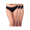 3 stuks Dames slips low waist zwart