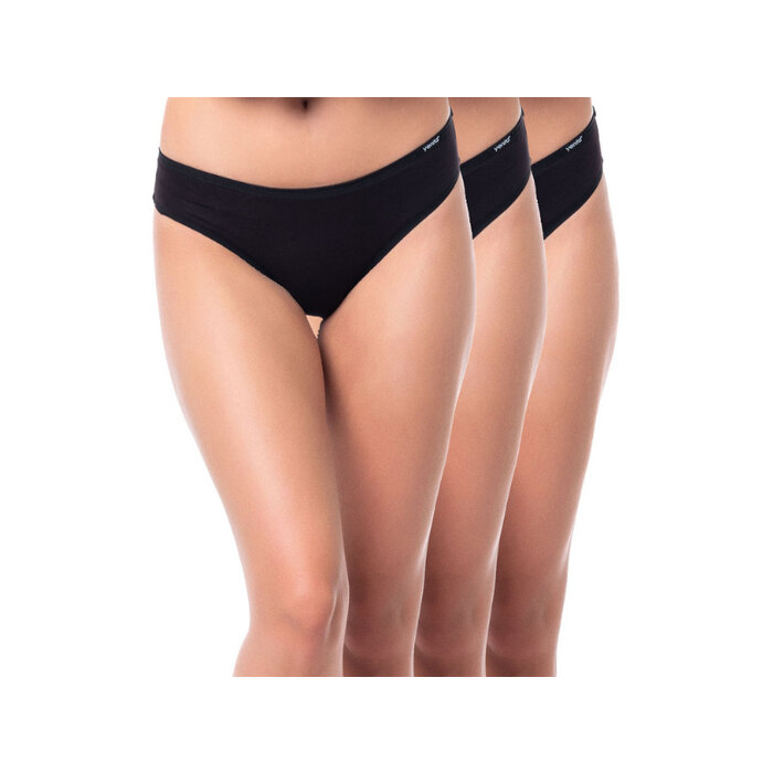 3 stuks Dames slips low waist zwart