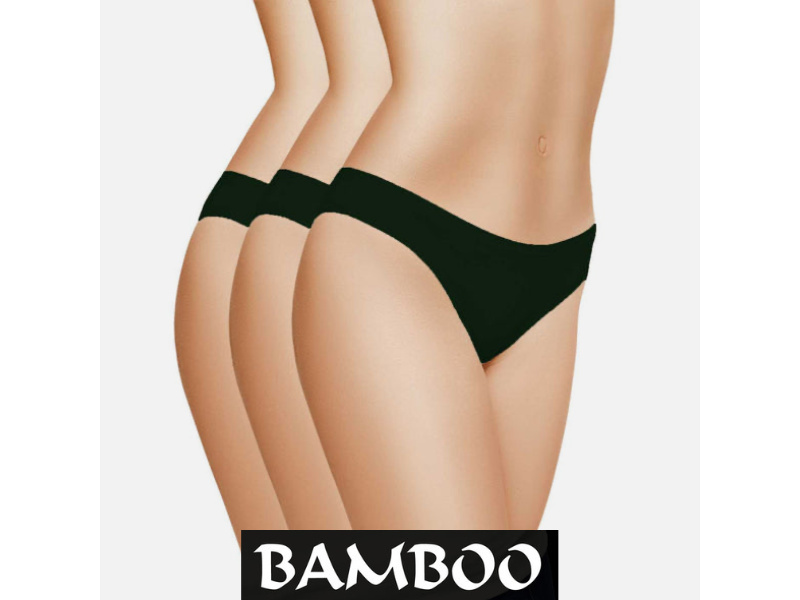 3 stuks Bamboe ondergoed dames slips zwart Sqotton.nl