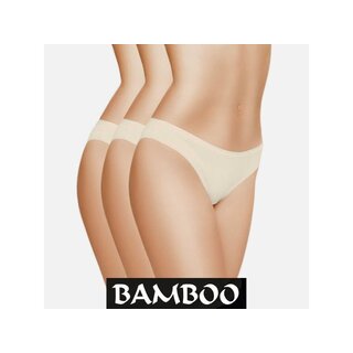 3 stuks Bamboe ondergoed dames slips champagne