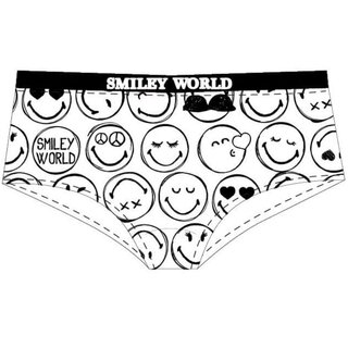 Dames onderbroek hipster smiley world wit