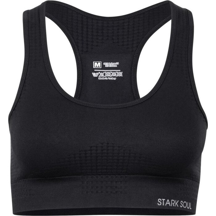 Padded sportbeha racerback naadloos zwart