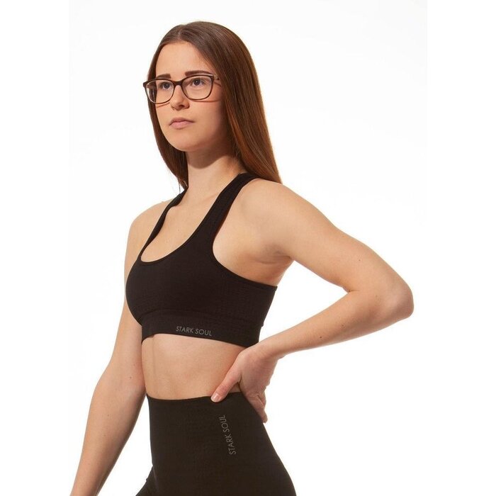 Padded sportbeha racerback naadloos zwart