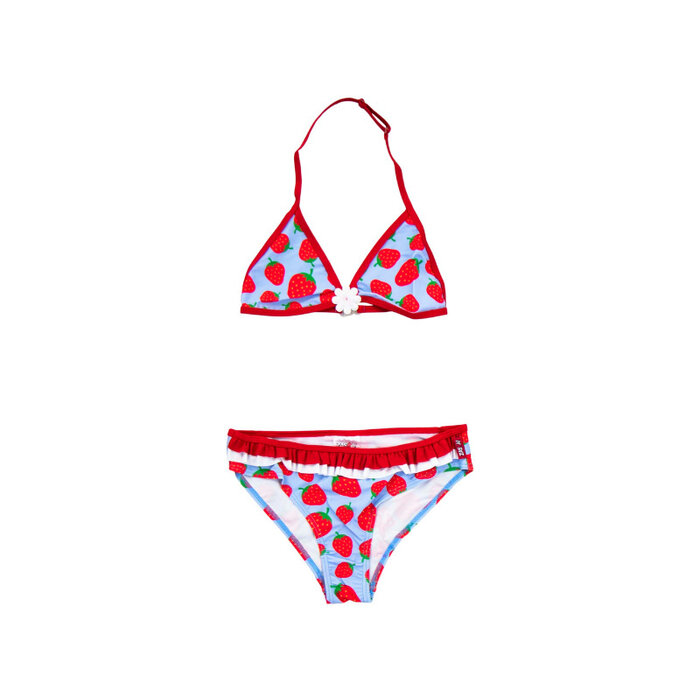 Bikini aardbeien blauw/rood