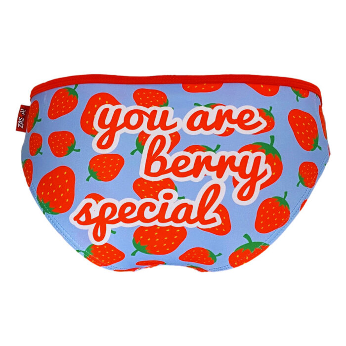 Bikini aardbeien blauw/rood