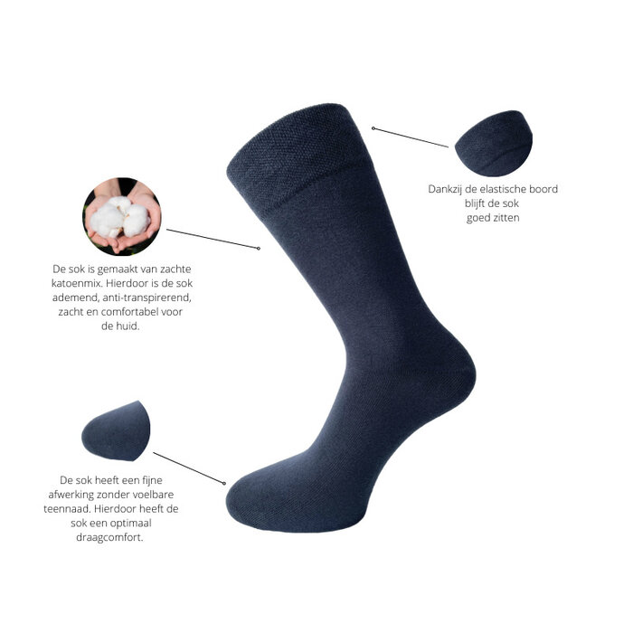12 paar Herensokken naadloos donkerblauw