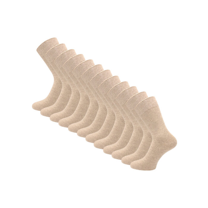 12 paar Herensokken naadloos ecru