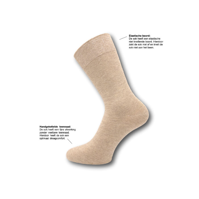 12 paar Herensokken naadloos ecru