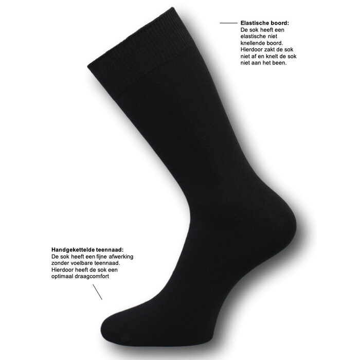 6 paar Bonanza herensokken naadloos zwart