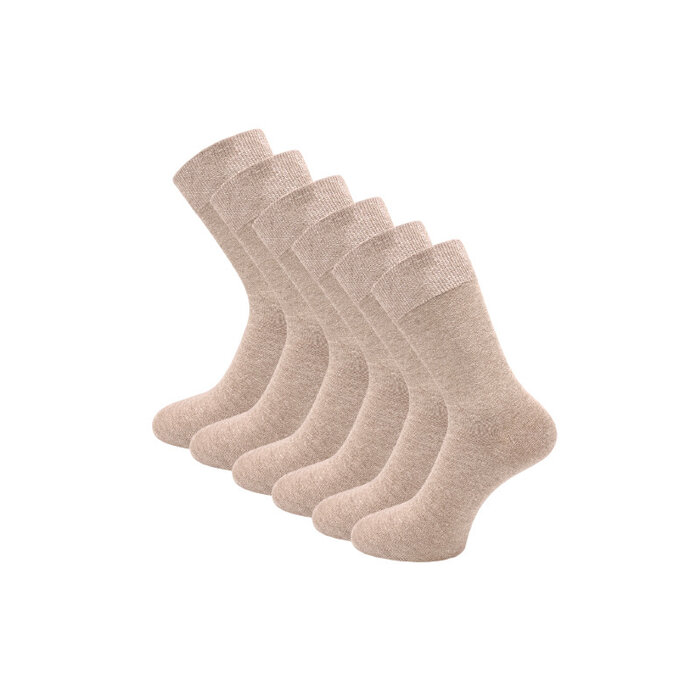 6 paar Herensokken naadloos zand