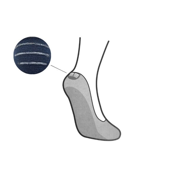 6 paar Invisible sneakersokken footies siliconen hiel marineblauw