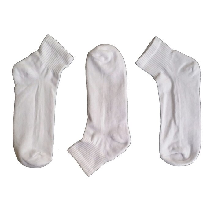 6 paar Bonanza badstof quarter sneakersokken wit