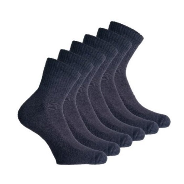 6 paar Bonanza badstof quarter sneakersokken grijs