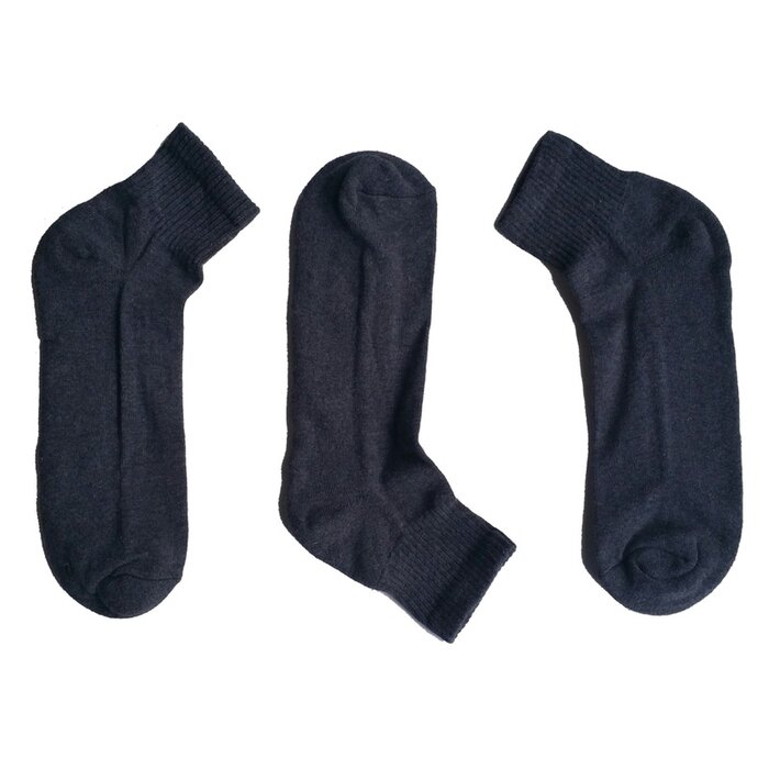 6 paar Bonanza badstof quarter sneakersokken grijs